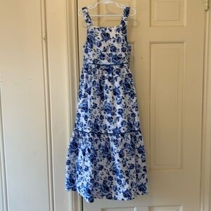Isaac Mizrahi full length cotton floral dress with purse! Size 8
